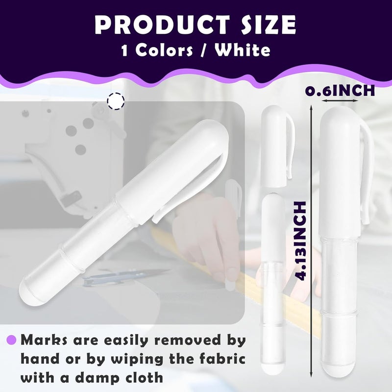 chaseroad Sewing Chalk for Fabric, Wipeable and Washable Fabric Chalk for Sewing, Etailed Marking on Fabrics, Cottons, Leathers - White - Image 3